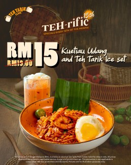 RM15 Kuetiau Udang and Teh Tarik Ice set