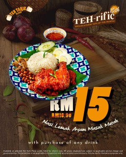RM15 for Nasi Lemak Ayam Masak Merah